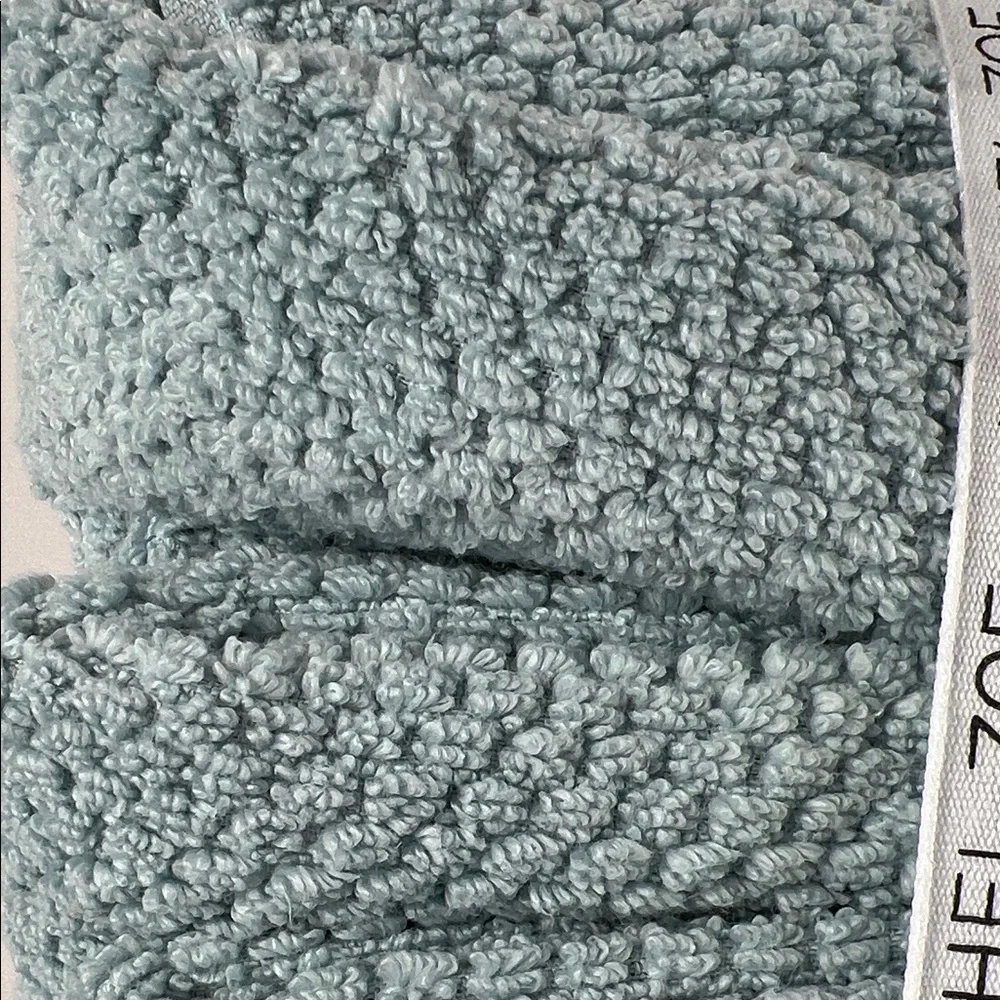Rachel Zoe Light Blue 6-Piece Cotton Towel Set Bath Hand Wash NEW
